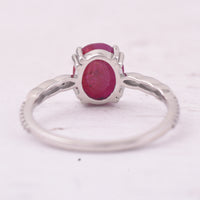 1.72 Ct Oval Mixed Cut Natural Ruby 950 Platinum Ring