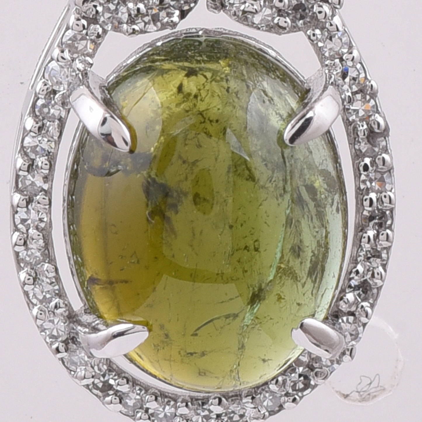 2.89 Ct Oval Natural Tourmaline 950 Platinum Pendant