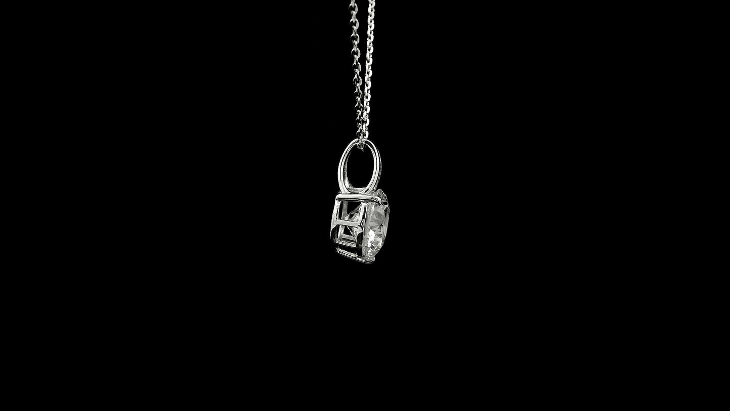 1.46 Ct Round Lab Grown Diamond 14K Gold Pendant