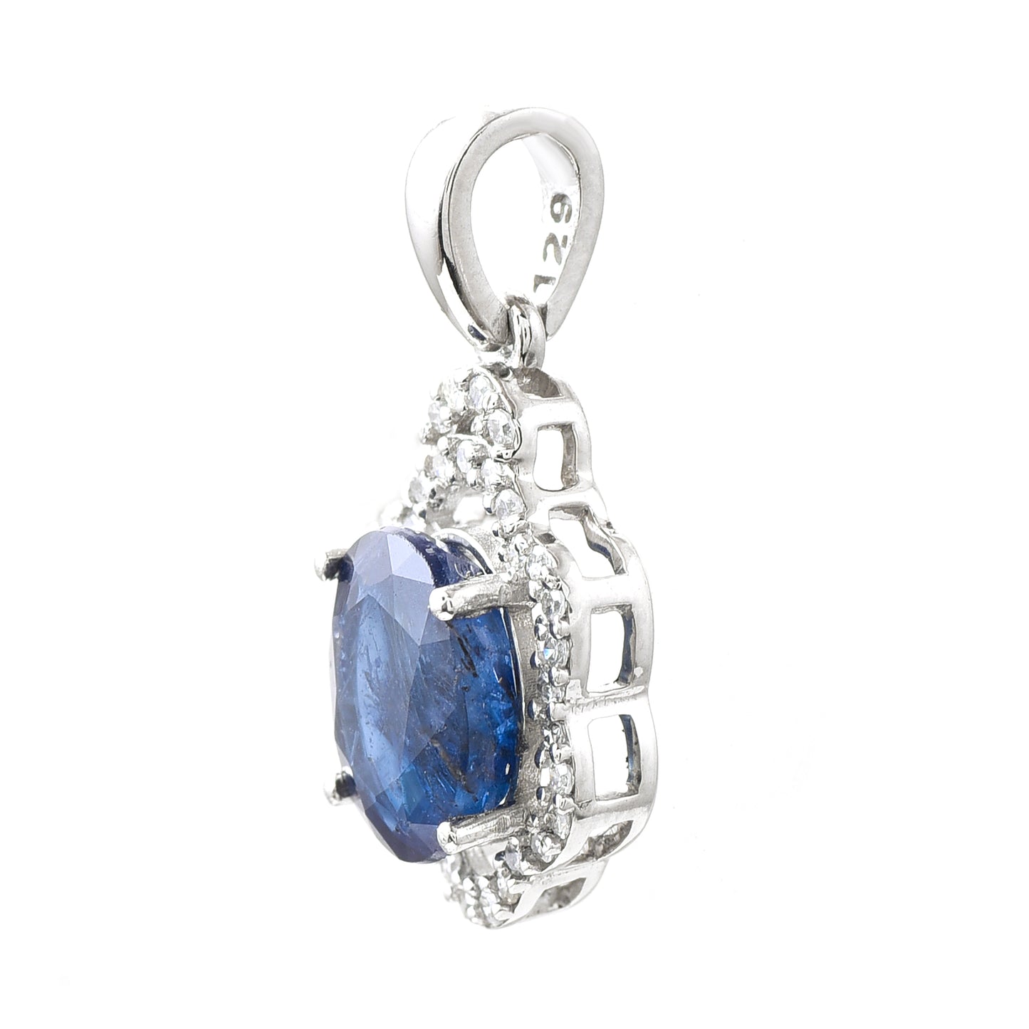 1.82 Ct Oval Sapphire 950 Platinum Pendant