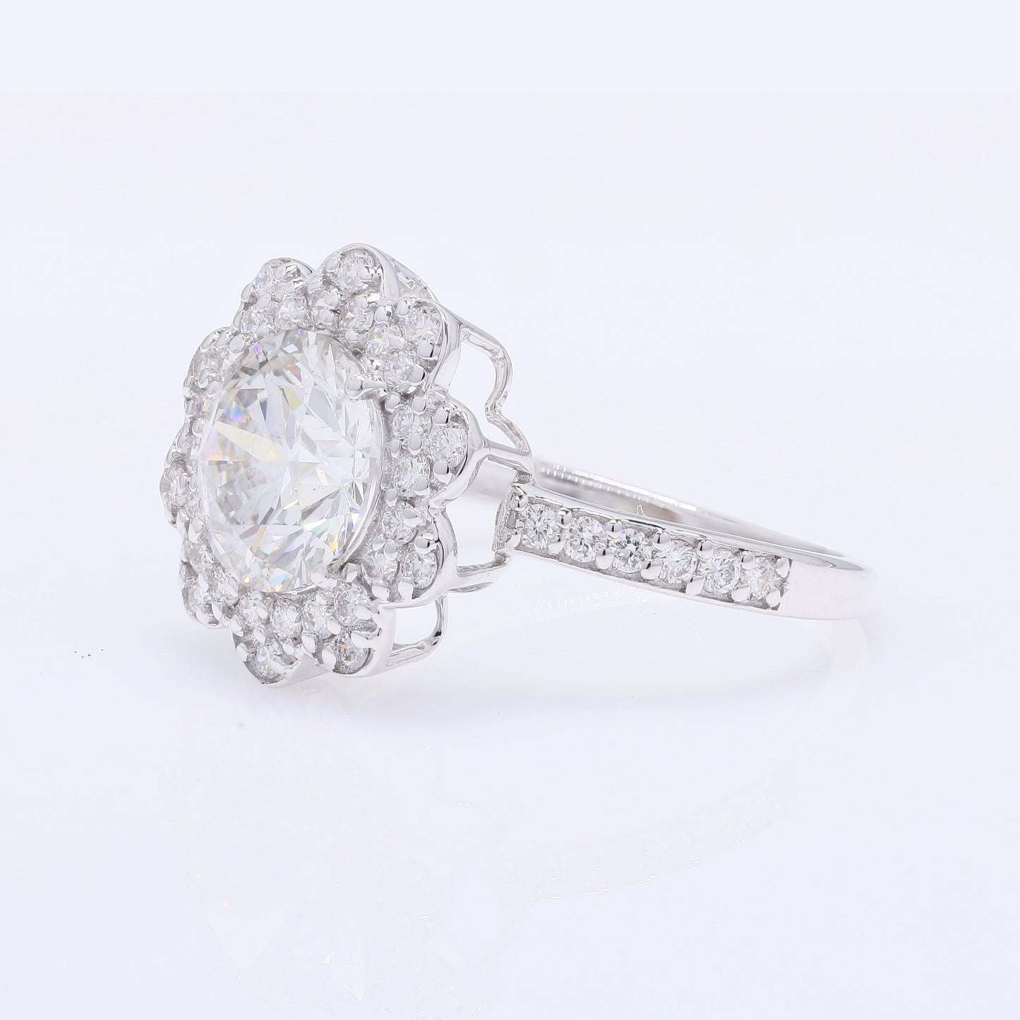 2.57 Carats Lab Grown Diamond 14K Gold Ring