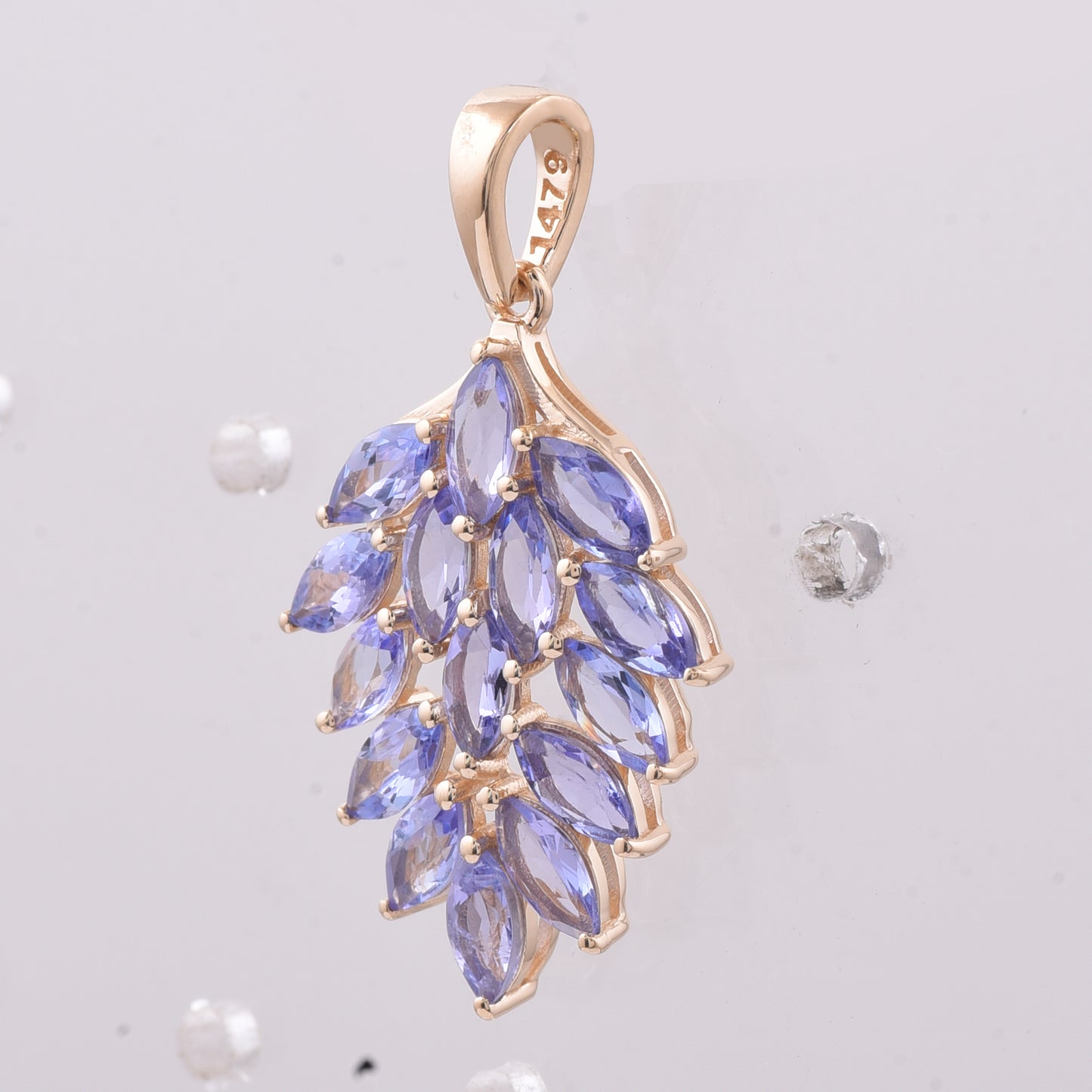 1.85 Ct Marquise Natural Tanzanite 14K Gold Pendant