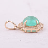2.00 Ct Round Emerald 9K Gold Pendant