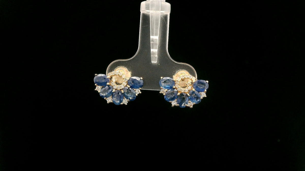 2.95 Ct Oval Sapphire 14K Gold Earrings
