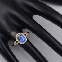 2.23 Ct Cushion Sapphire 9K Gold Ring