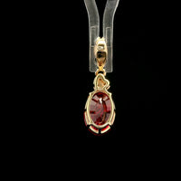 2.86 Ct Oval Mixed Cut Lab Grown Ruby 14K Gold Pendant