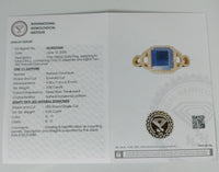 3.82 Ct Emerald Cut Natural Corundum Sapphire 14K Gold Ring