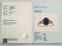 1.75 Ct Oval Mixed Cut Natural Sapphire 14K Gold Ring