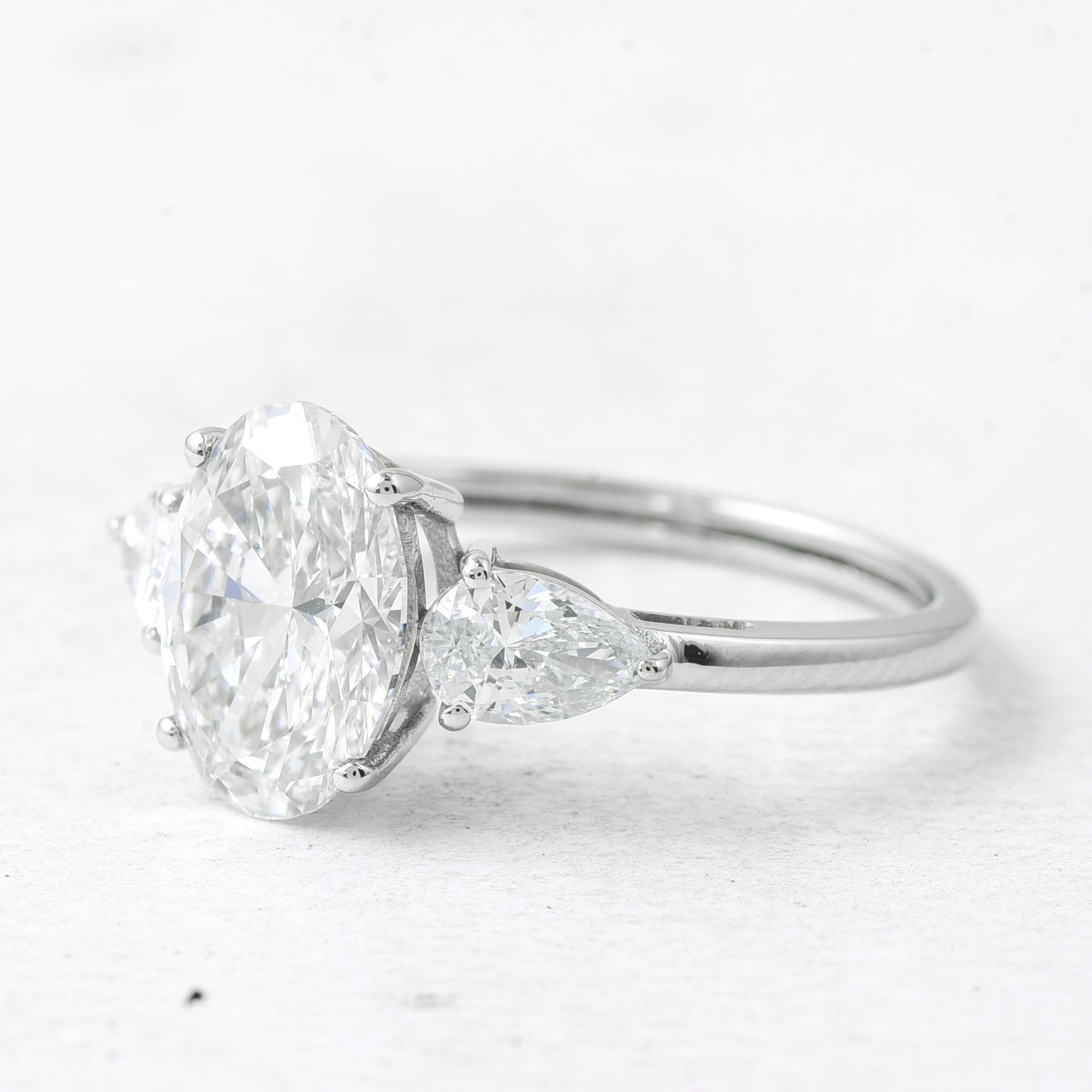 2.75 Ct Oval Lab Grown Diamond 950 Platinum Ring