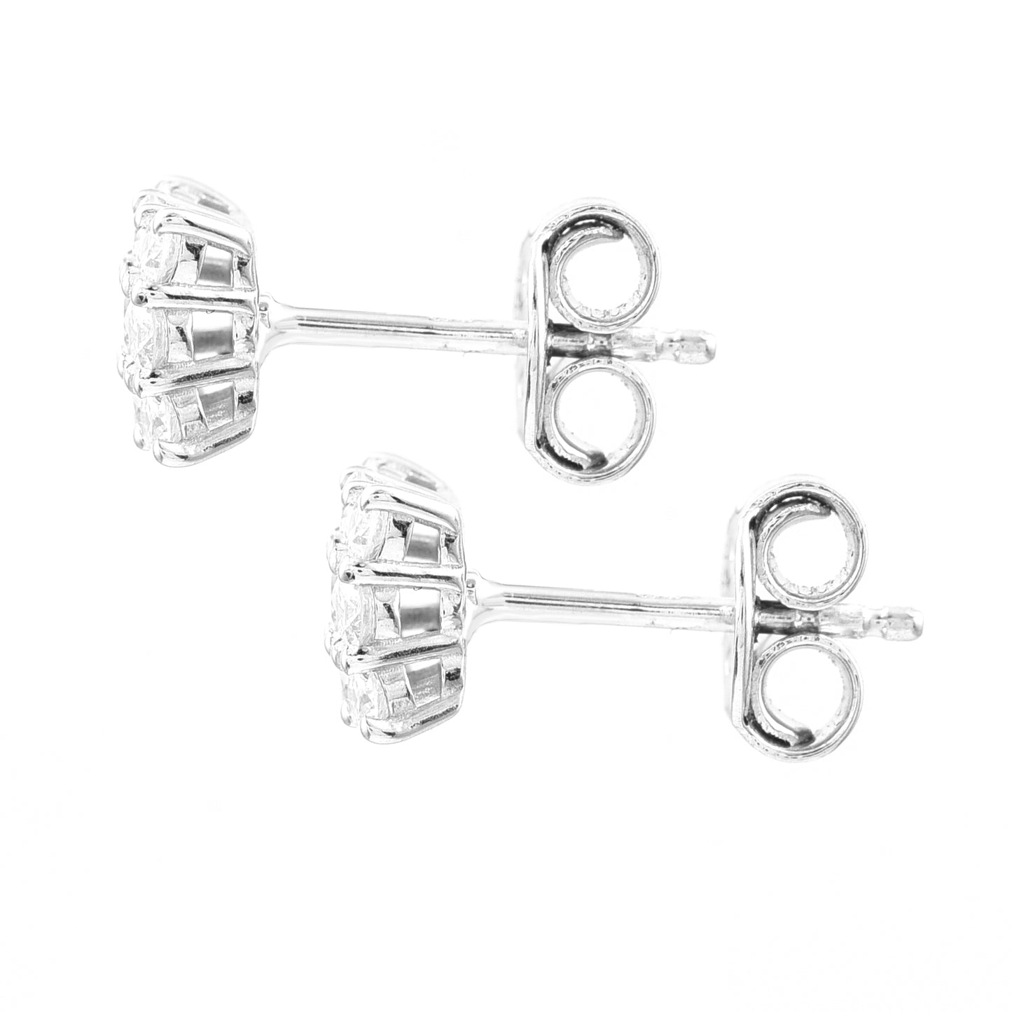 0.62 Ct Round Lab Grown Diamond 925 Silver Earrings