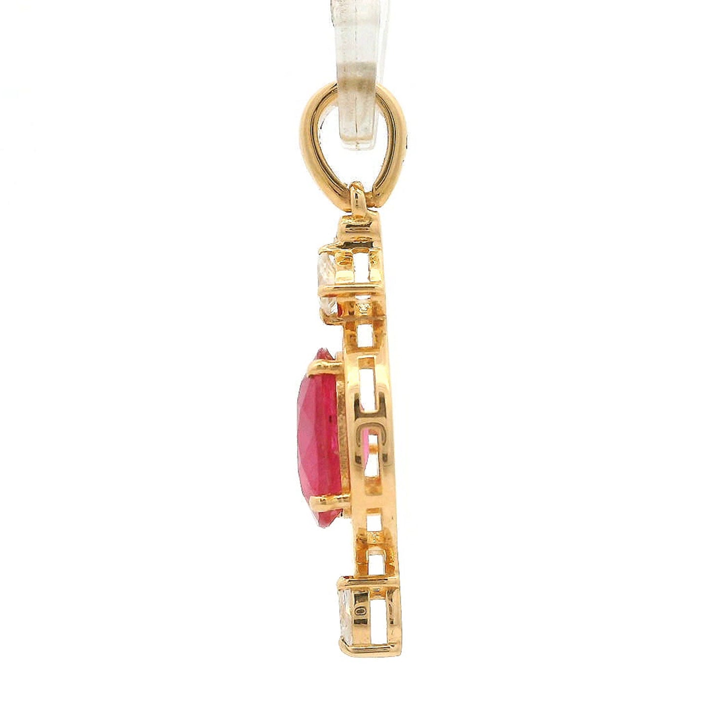 1.46 Ct Oval Ruby 14K Gold Pendant