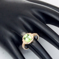 2.31 Ct Cushion Mixed Cut Natural Peridot 14K Gold Ring