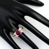 1.94 Ct Oval Mixed Cut Natural Corundum Ruby 14K Gold Ring