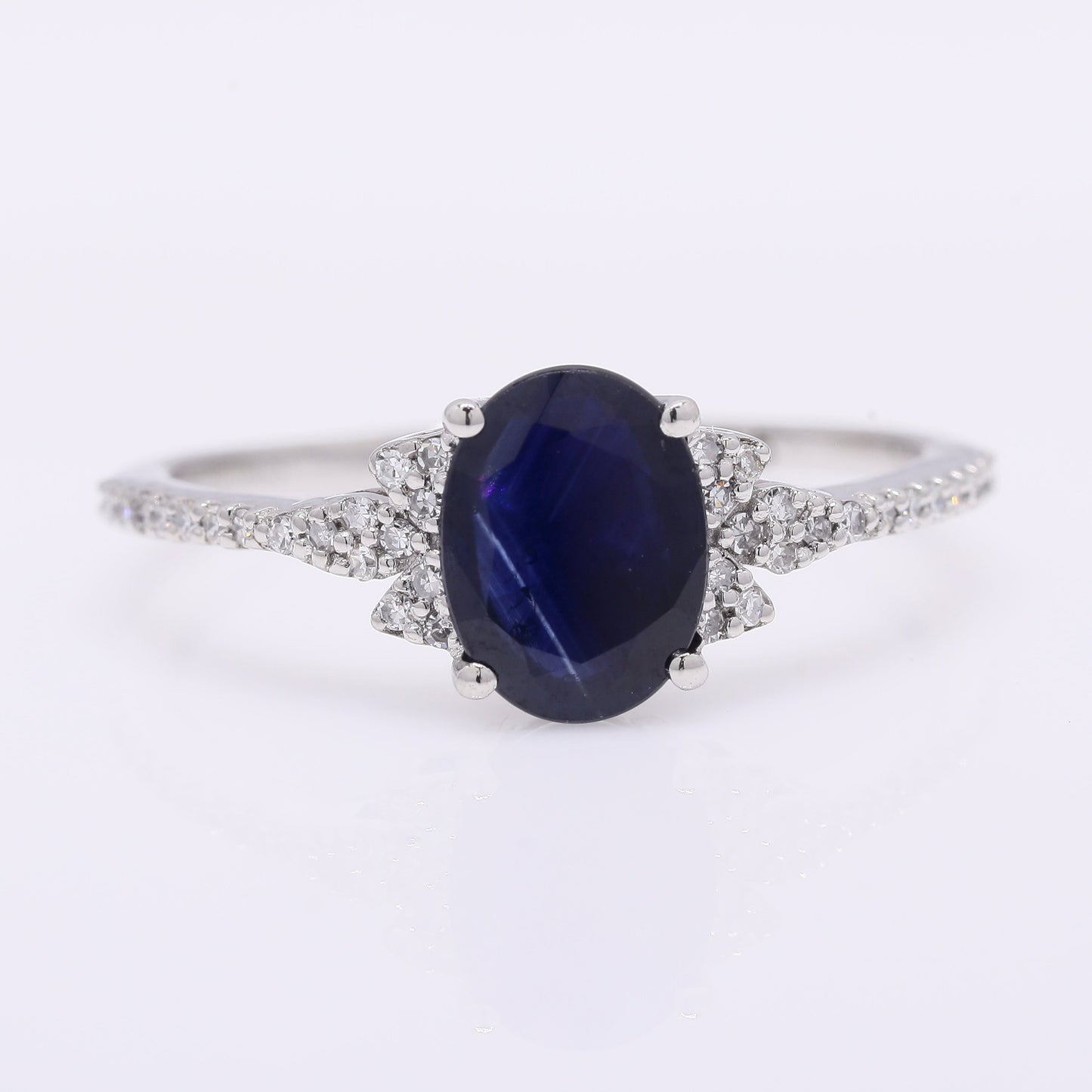 1.33 Ct Oval Mixed Cut Natural Sapphire 950 Platinum Ring