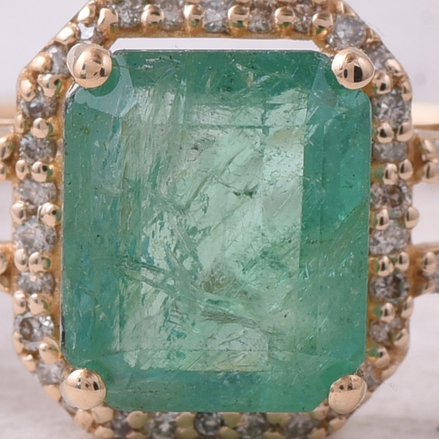2.23 Ct Octagon Step Cut Natural Emerald 14K Gold Ring