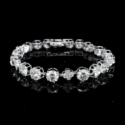 20.94 Ct Round Lab Grown Diamond 14K Gold Bracelet