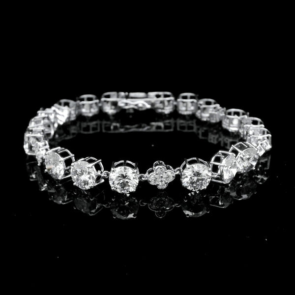 20.94 Ct Round Lab Grown Diamond 14K Gold Bracelet