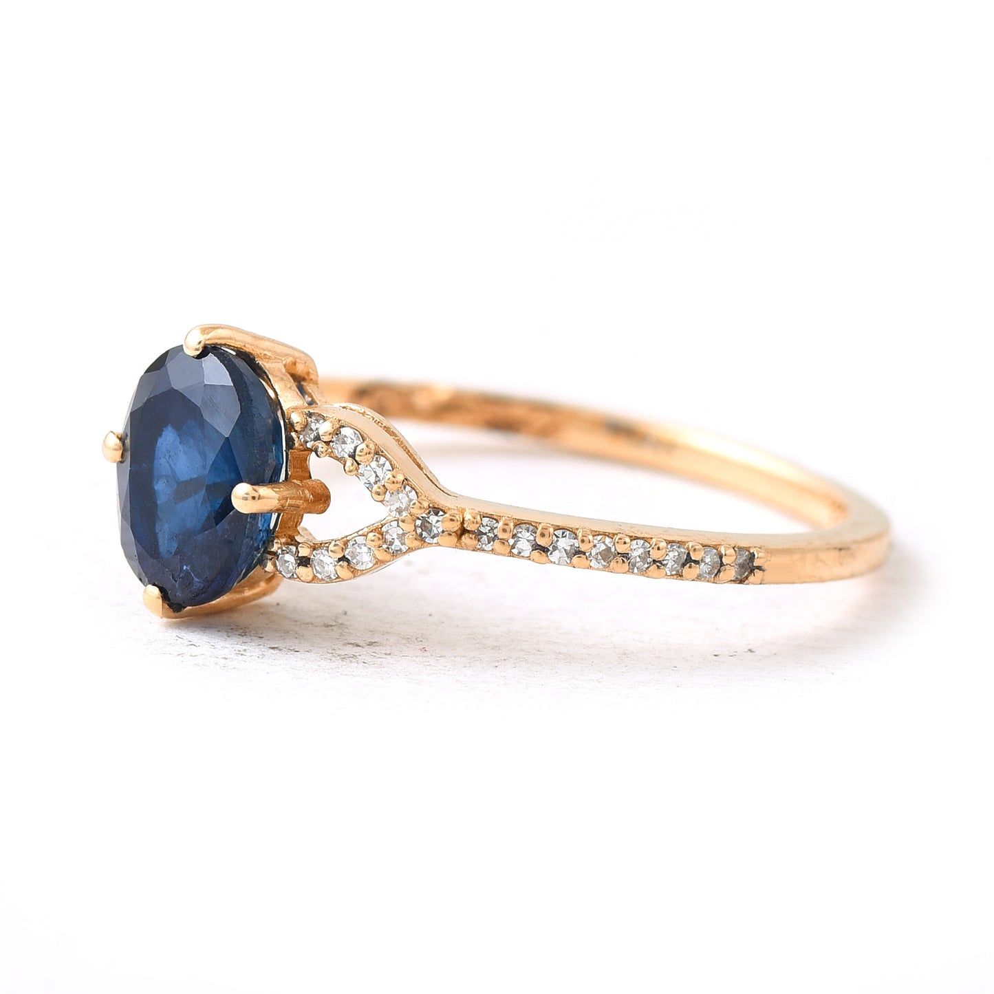 1.41 Ct Oval Sapphire 14K Gold Ring
