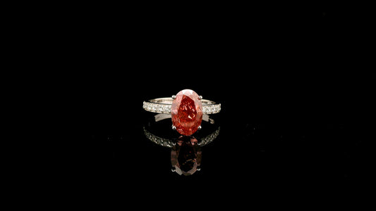 3.39 Carats Pink Lab Grown Diamond 14K Gold Ring