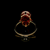 8.64 Ct Pear Lab Grown Ruby 14K Gold Ring