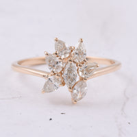 0.71 Ct Marquise, Pear Natural Diamond 14K Gold Ring