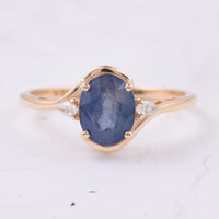 1.94 Ct Oval Natural Sapphire 14K Gold Ring
