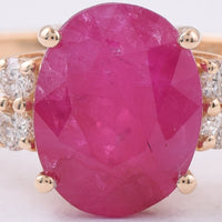 2.62 Ct Oval Natural Ruby 14K Gold Ring