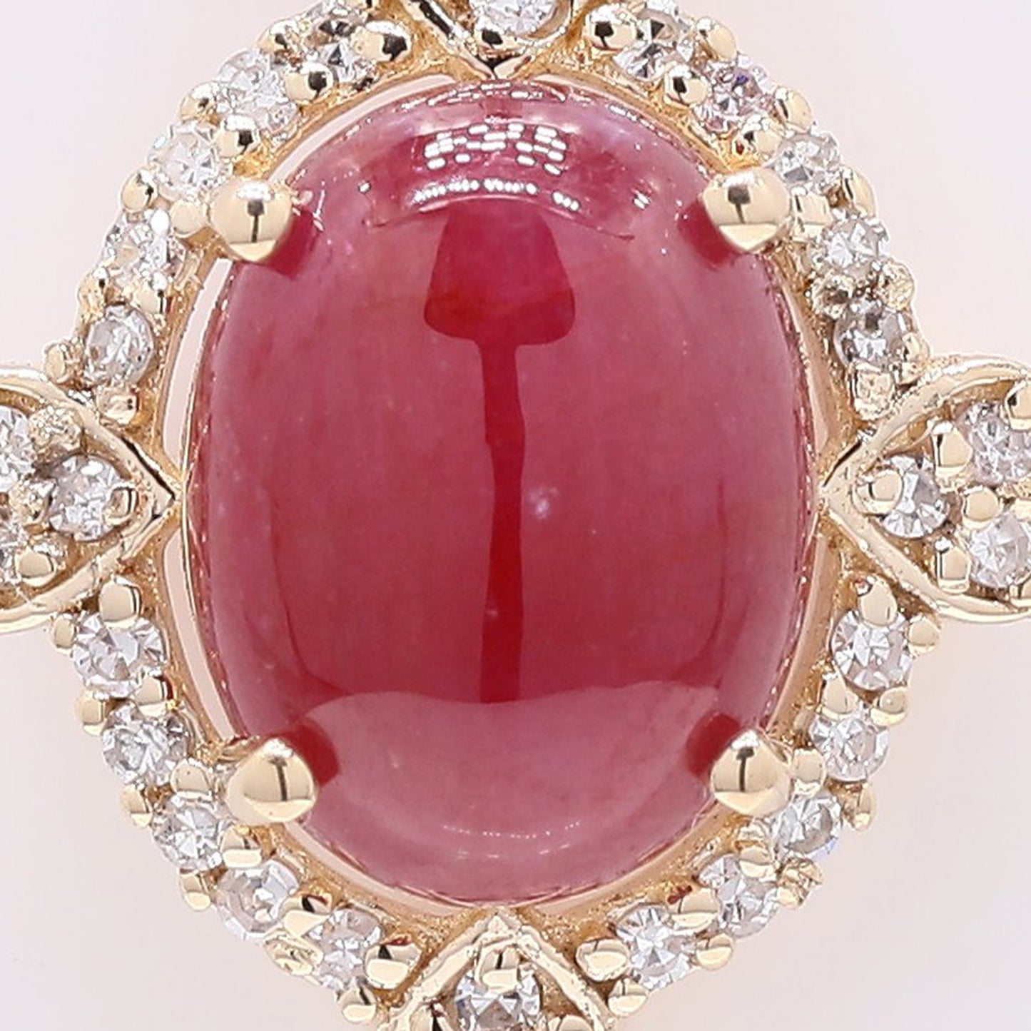 2.37 Ct Oval Cabochon Cut Natural Ruby 14K Gold Pendant