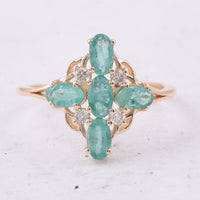 1.18 Ct Oval Natural Emerald 14K Gold Ring