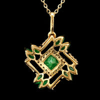 1.19 Ct Square Emerald 14K Gold Pendant