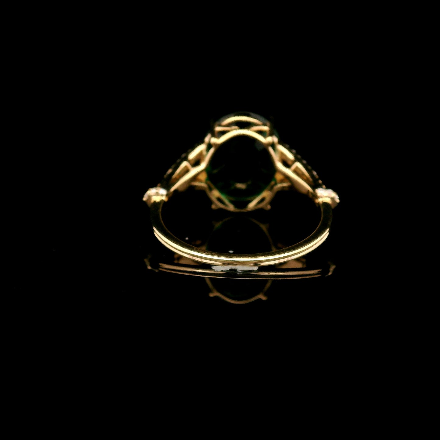 3.83 Ct Oval Mixed Cut Lab Grown Emerald 14K Gold Ring