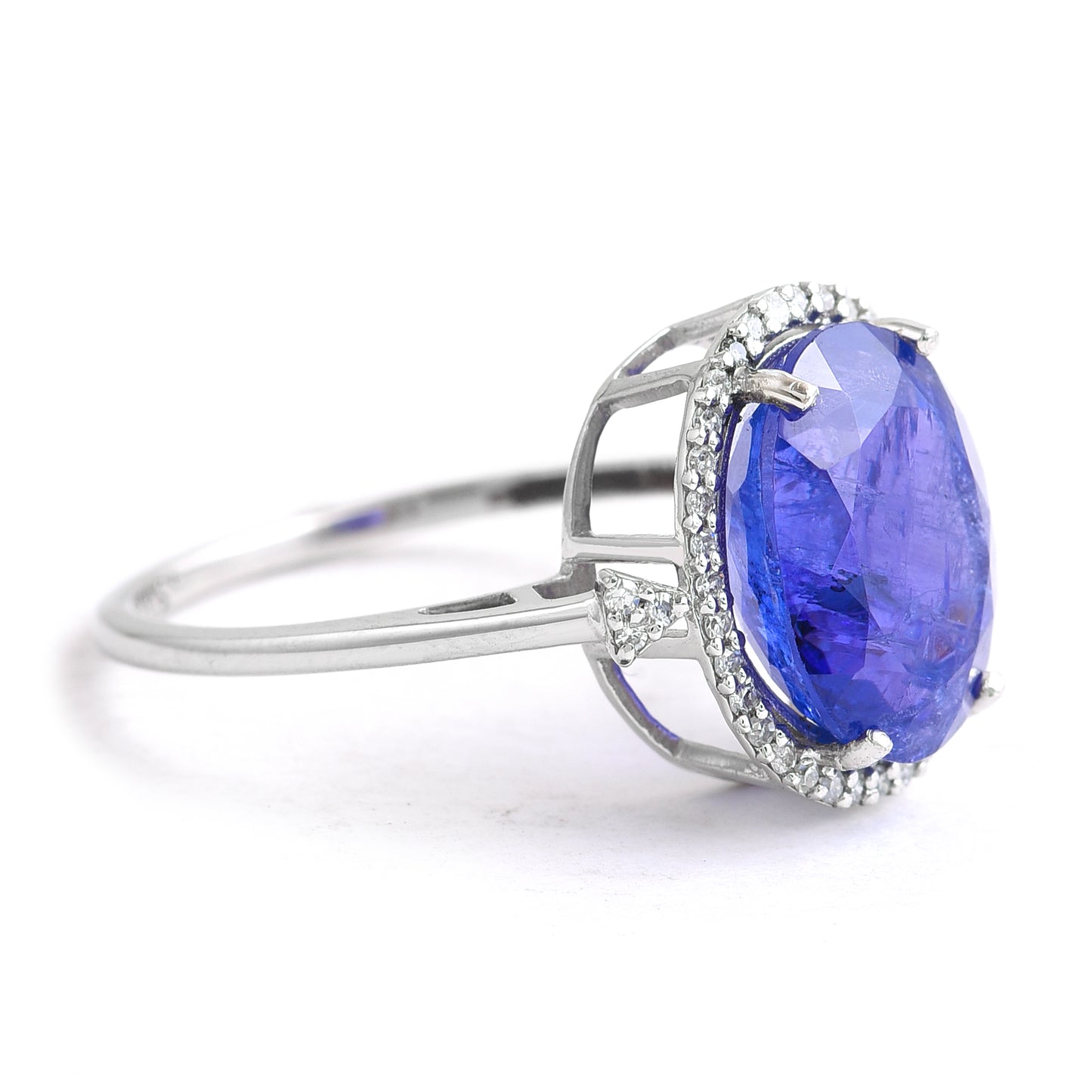 2.93 Ct Oval Mixed Cut Natural Tanzanite 950 Platinum Ring