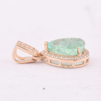 1.58 Ct Pear Emerald 9K Gold Pendant