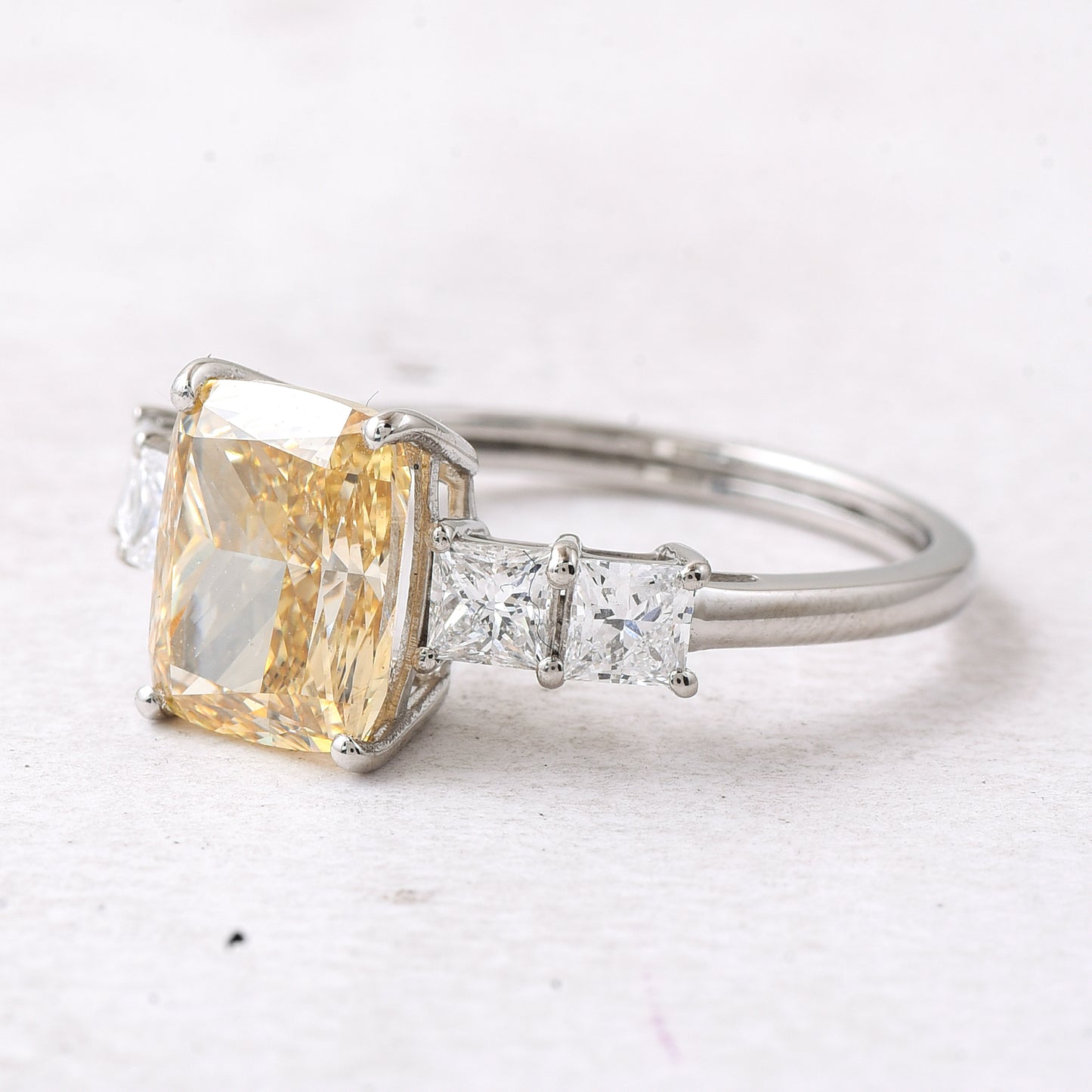 3.57 Ct Cushion Lab Grown Diamond 950 Platinum Ring