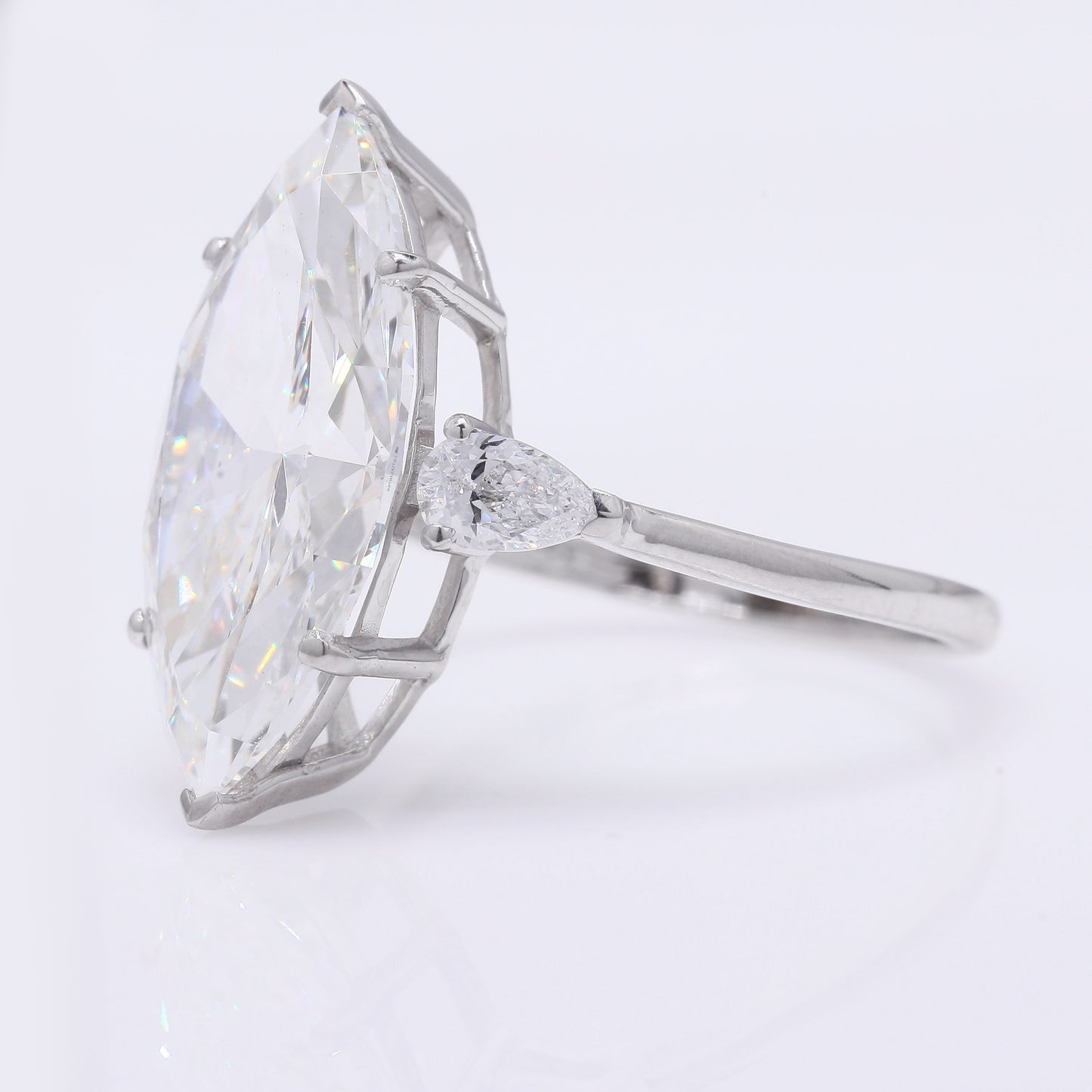 6.50 Ct Marquise Brilliant Lab Grown Diamond 950 Platinum Ring