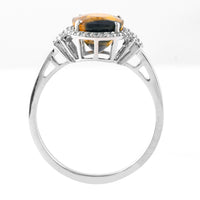 3.05 Ct Oval Mixed Cut Natural Bi-Coloured Sapphire 950 Platinum Ring
