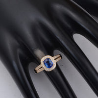 1.27 Ct Cushion Sapphire 9K Gold Ring