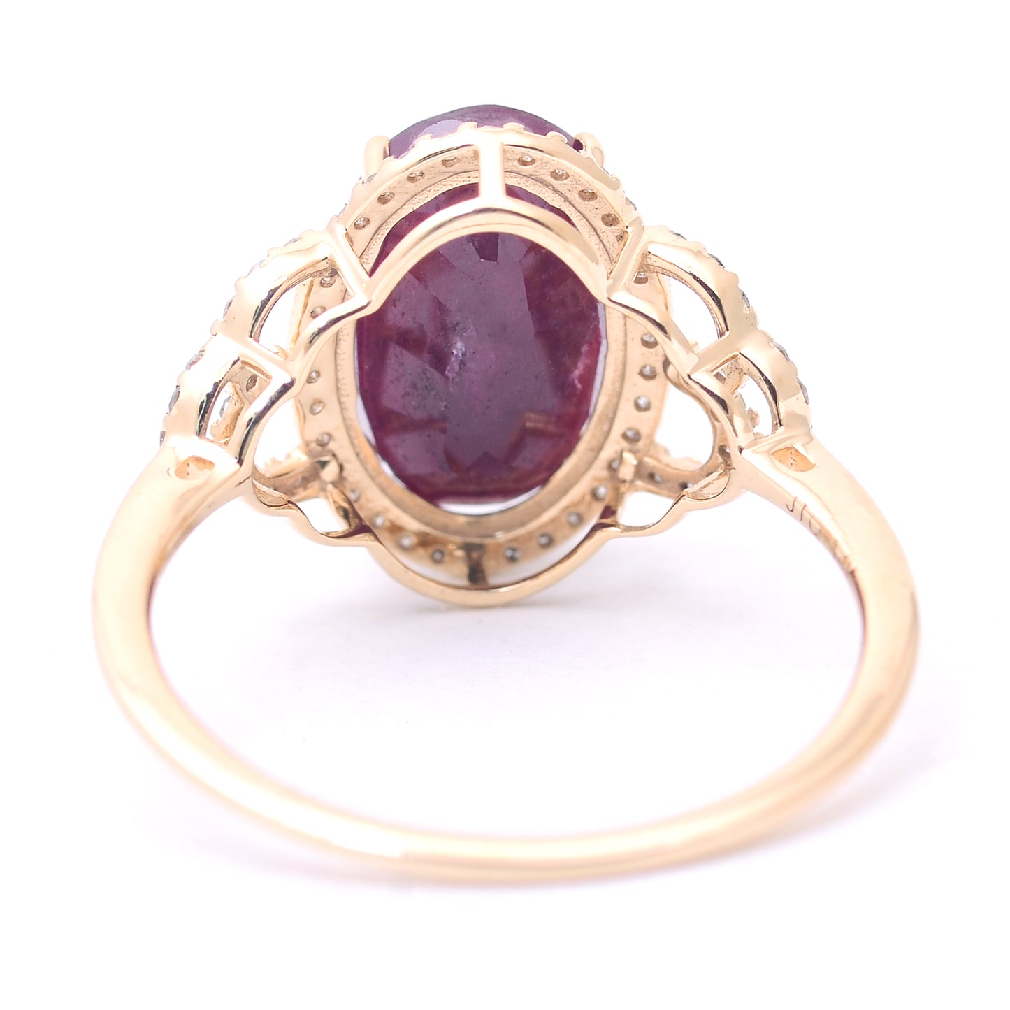 4.44 Ct Oval Mixed Cut Natural Corundum Ruby 14K Gold Ring
