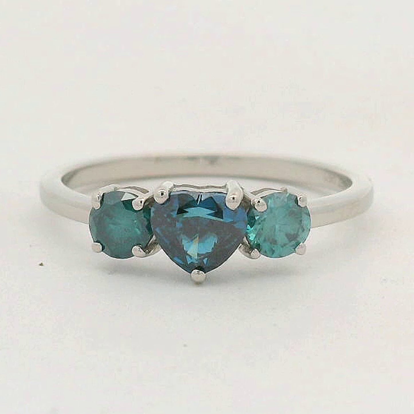 1.00 Ct Heart Blue Diamond 950 Platinum Ring