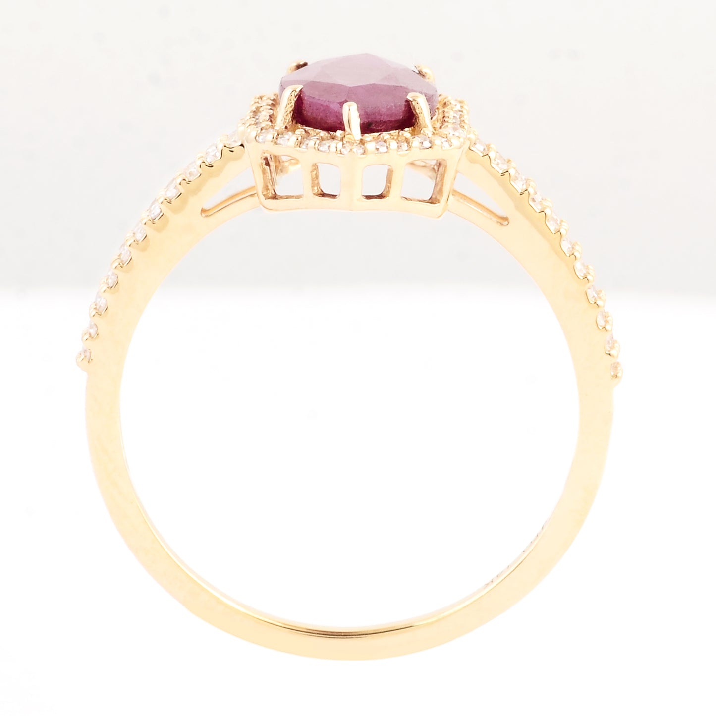 2.37 Ct Marquise Mixed Cut Natural Corundum Ruby 14K Gold Ring