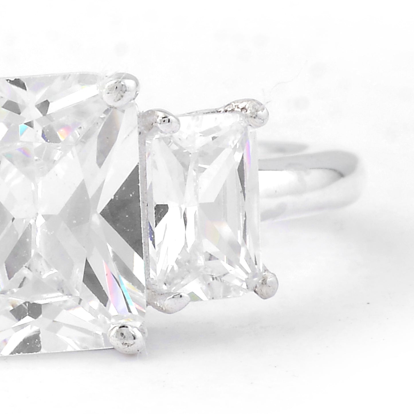 5.86 Ct Octagon White Cz, 925 Sterling Silver Ring