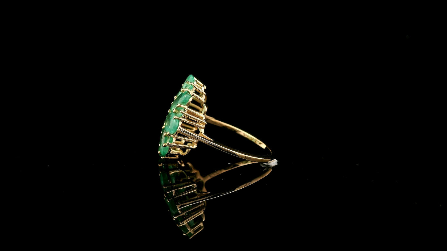 3.97 Ct Oval Emerald 14K Gold Ring