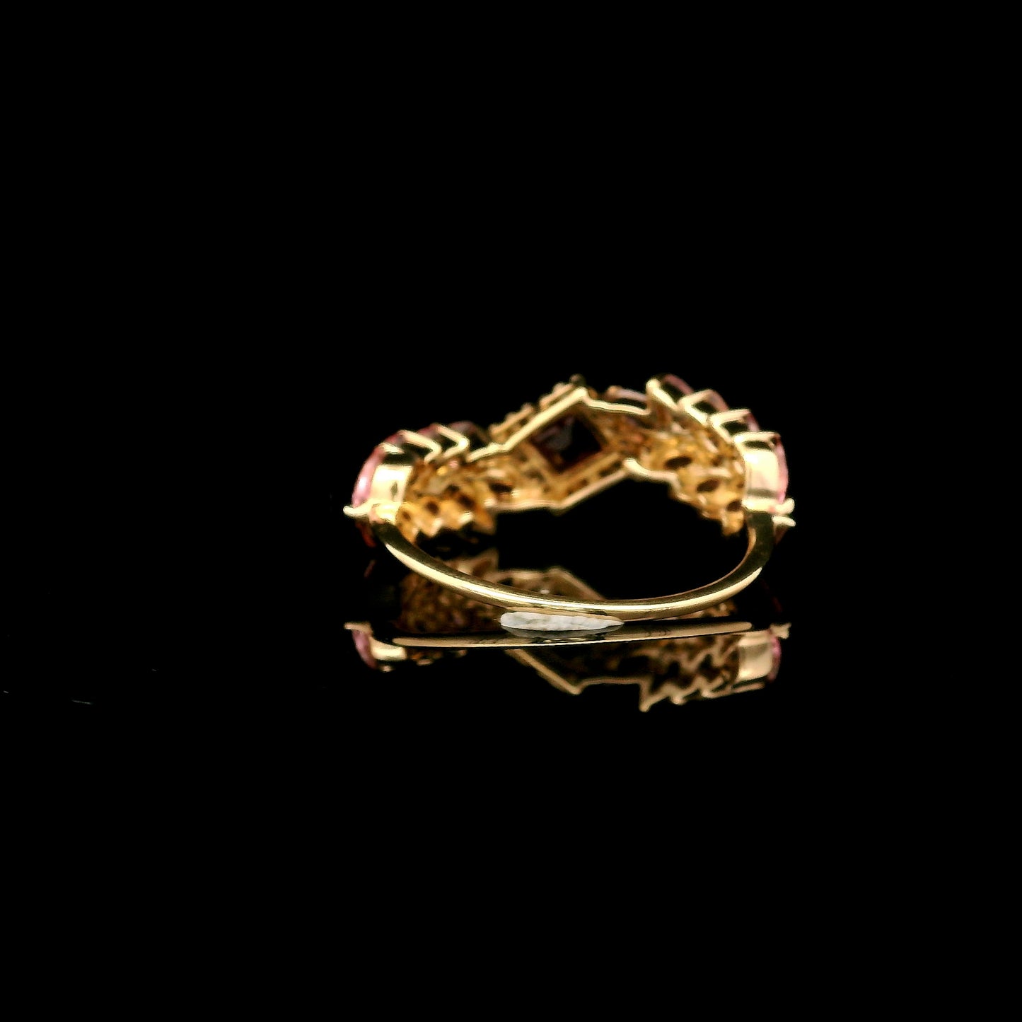 1.59 Ct Square Rubellite 14K Gold Ring
