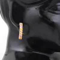 3.12 Ct Marquise Multi Sapphire 14K Gold Earrings
