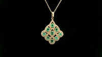 1.30 Ct Round Emerald 14K Gold Pendant