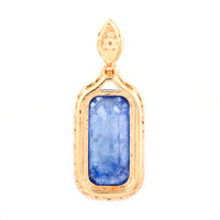 3.58 Ct Octagon Step Cut Natural Sapphire 14K Gold Pendant