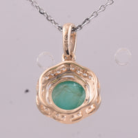 0.79 Ct Round Emerald 9K Gold Pendant