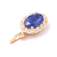1.75 Ct Oval Mixed Cut Natural Sapphire 14K Gold Pendant
