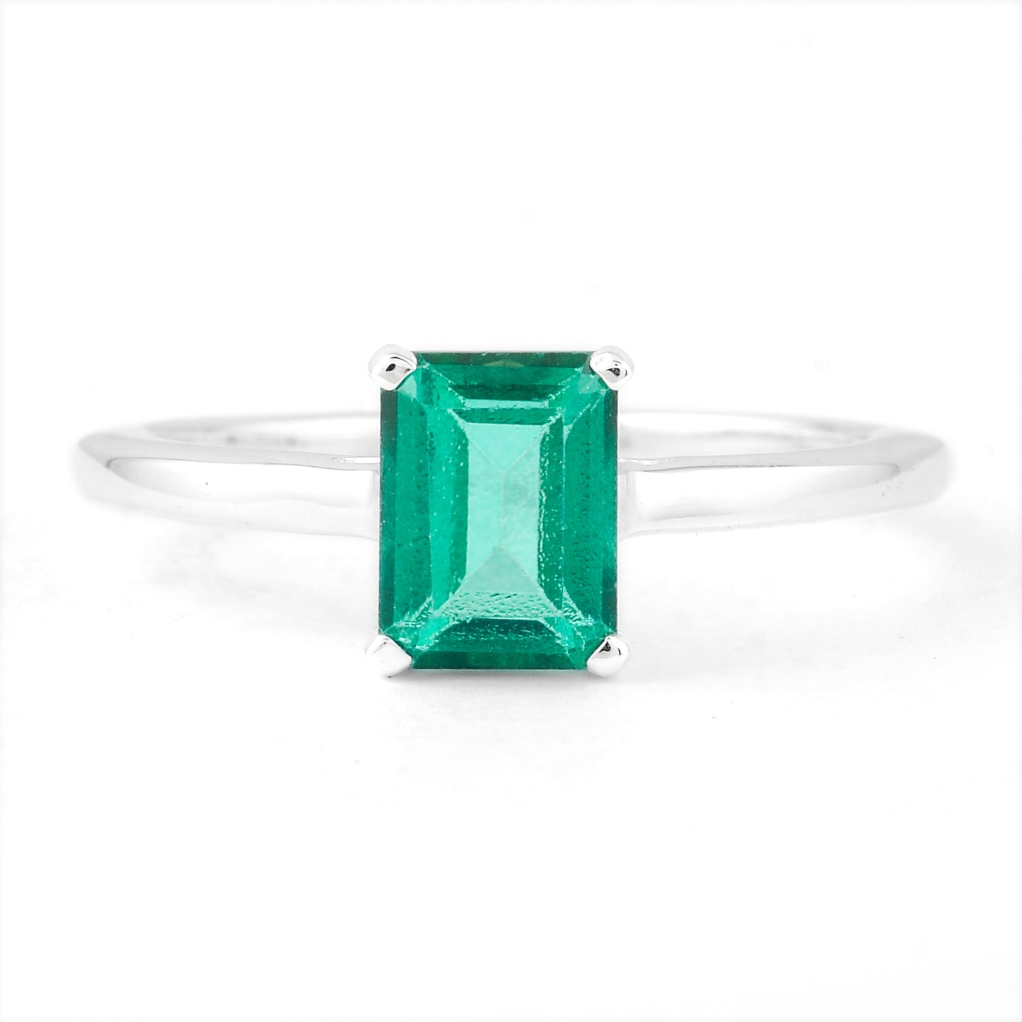 2.05 Ct Octagon Green Topaz 925 Sterling Silver Ring