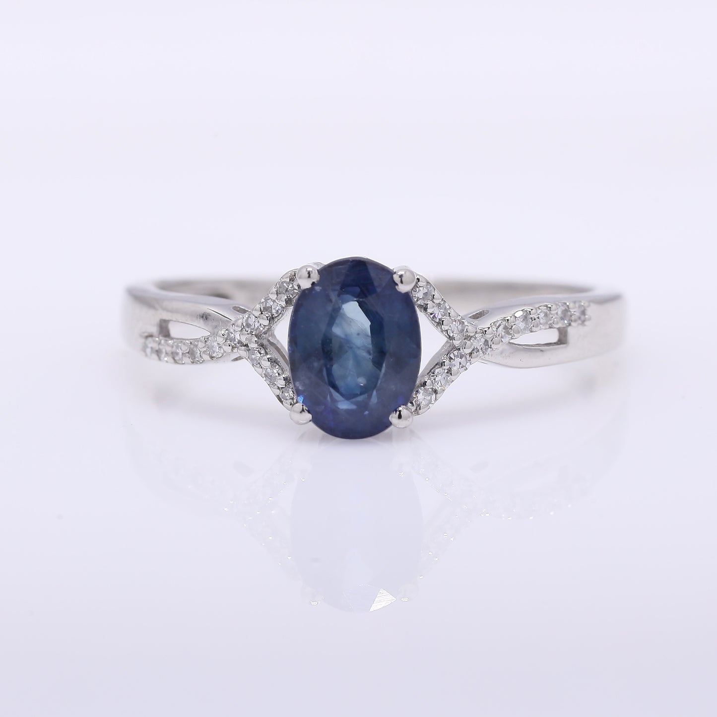 1.27 Ct Oval Mixed Cut Natural Sapphire 950 Platinum Ring
